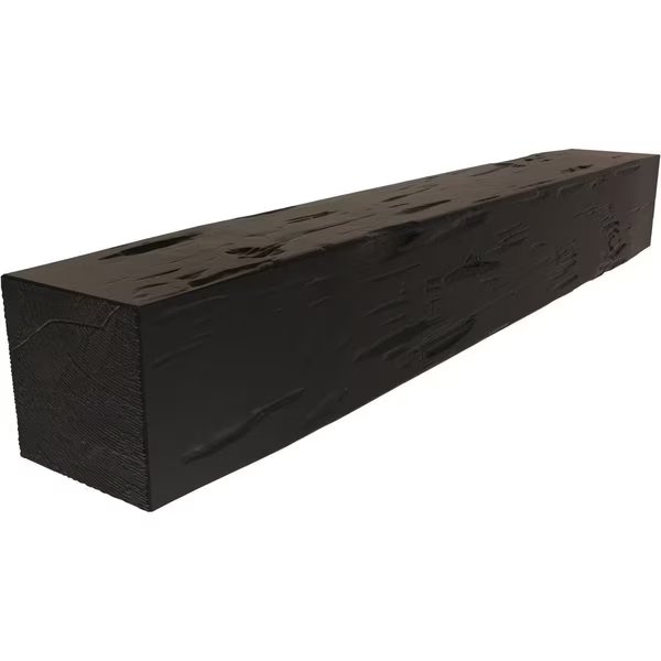 Pecky Cypress Faux Wood Fireplace Mantel, Premium Ebony, 8